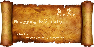 Medgyesy Károly névjegykártya